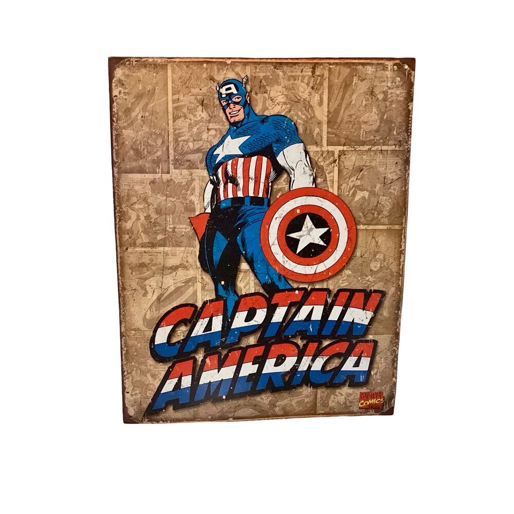 Captain America Retro Tin Poster, Marvel Comics 2011